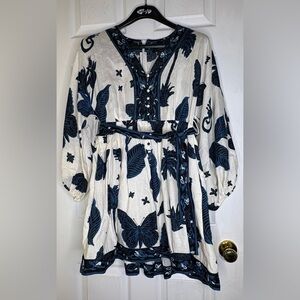 Banana Republic Linen Balloon Sleeve Mini Dress